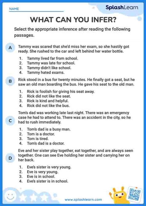 Free Inference Worksheets and Exercises .